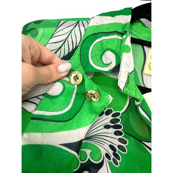 CIN CIN Solace Button Up Shirt In Green NWT - Picture 3 of 8
